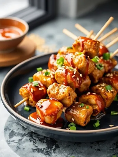 Bang Bang Chicken Skewers - cooking process