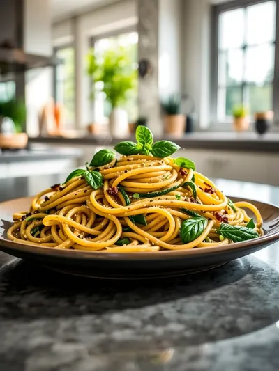 Basil Brown Butter Zucchini Pasta Recipe