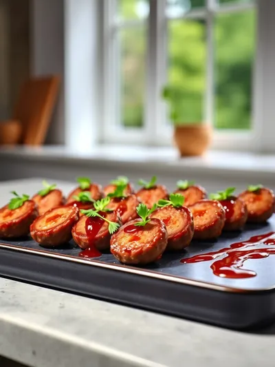 BBQ Beef Sausage Bites - cooking process