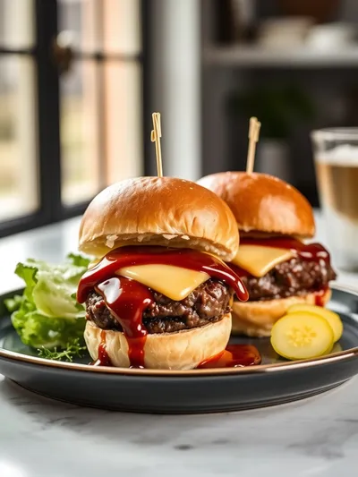 BBQ Beef Sliders with Homemade Sauce - cooking process