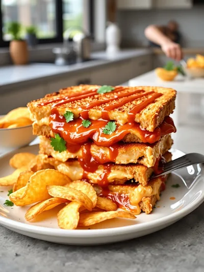 BBQ Chicken Grilled Cheese - ready to serve