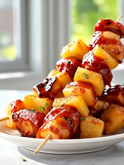 BBQ Pineapple Chicken Kabobs
