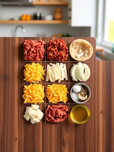 Beef and Cheese Chimichangas - ingredients preparation