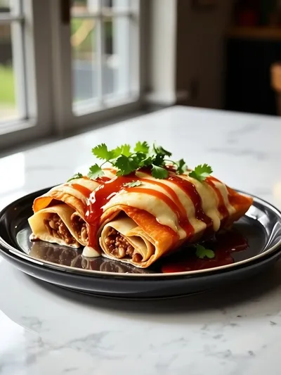5-Ingredient Beef Enchiladas - cooking process