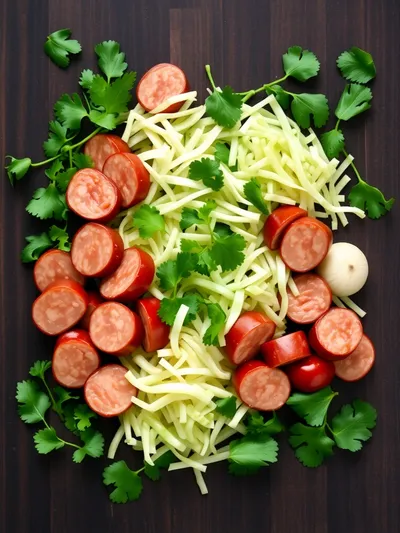 Beef Sausage and Cabbage Stir Fry (30 Minutes) - ingredients preparation