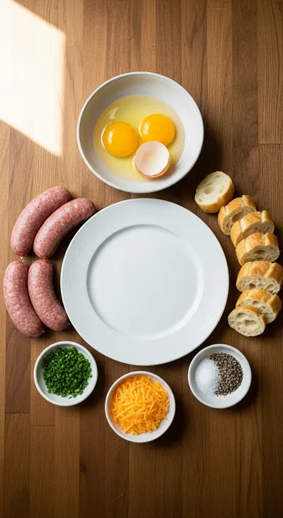 Beef Sausage Egg Breakfast Rolls – Quick Brunch Bite - ingredients preparation