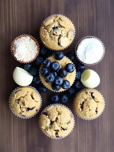 Healthy Blueberry Muffins for Diabetics - ingredients preparation
