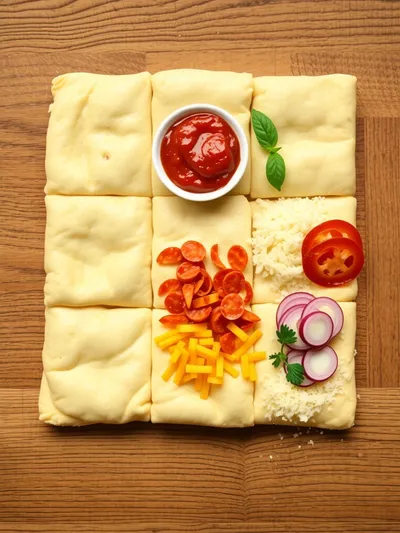 Bubble Up Biscuit Pizza Casserole - ingredients preparation