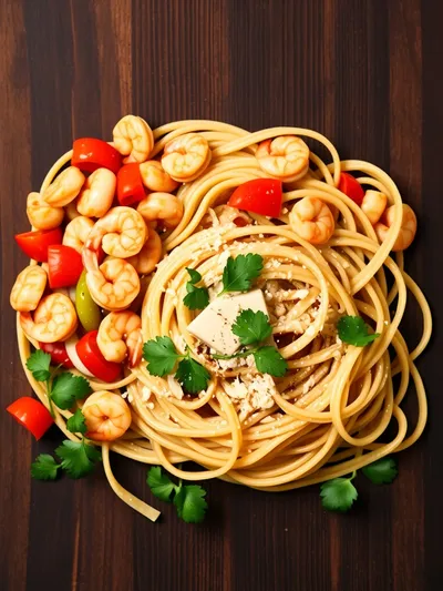 Cajun Shrimp Pasta Quick & Easy Dinner - ingredients preparation