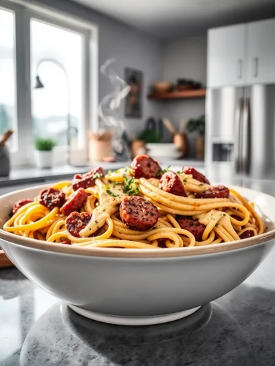 Cajun Smoked Sausage Alfredo Pasta