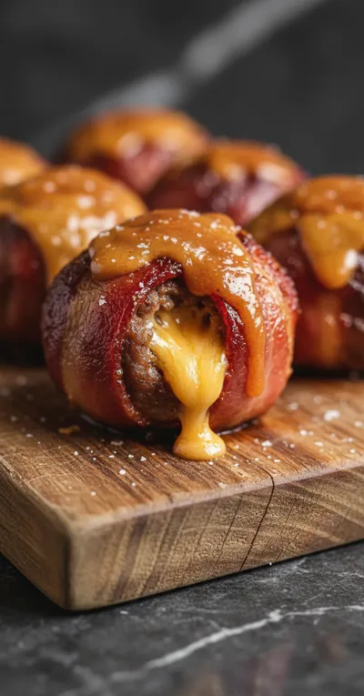 Cheddar-Stuffed BBQ Turkey Bacon Bombs