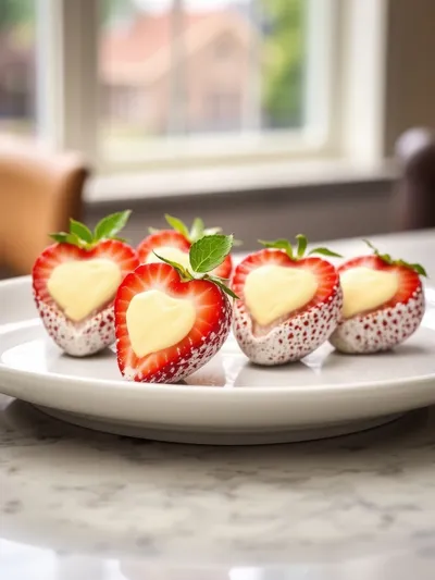 Cheesecake Stuffed Strawberries – Easy Party Snack - cooking process