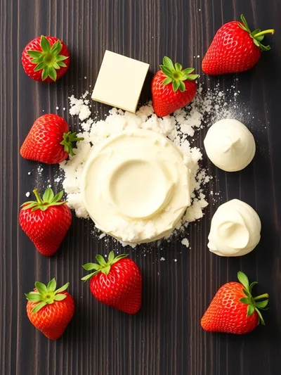 Cheesecake Stuffed Strawberries – Easy Party Snack - ingredients preparation