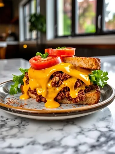 Cheesy Ground Beef Melt Recipe – Quick & Easy - cooking process