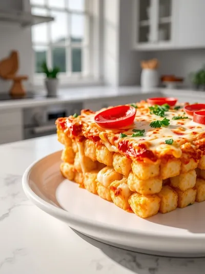 Cheesy Pizza Tot Casserole
