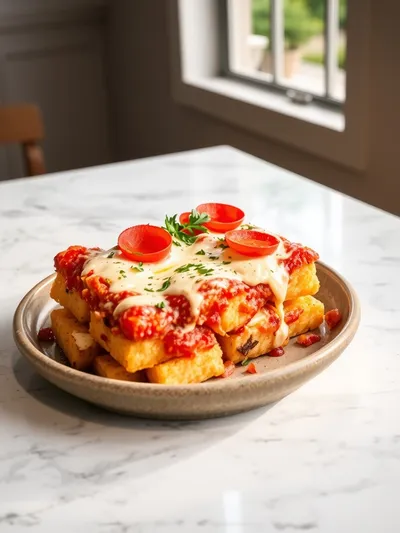 Cheesy Pizza Tot Casserole - ready to serve