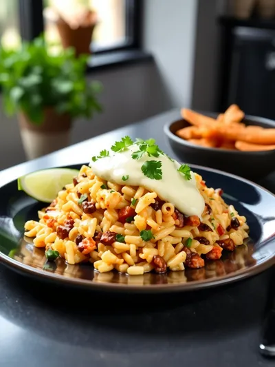 Cheesy Taco Rice - ready to serve