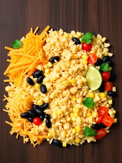 Cheesy Taco Rice - ingredients preparation
