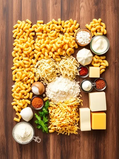 Quick & Creamy Chick-fil-A Style Mac and Cheese - ingredients preparation