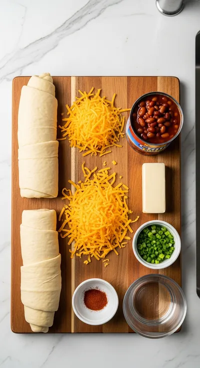 Chili Cheese Crescent Dog Bake - ingredients preparation