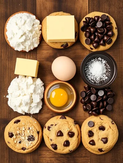 Ultra Thick Bakery-Style Chocolate Chip Cookies - ingredients preparation