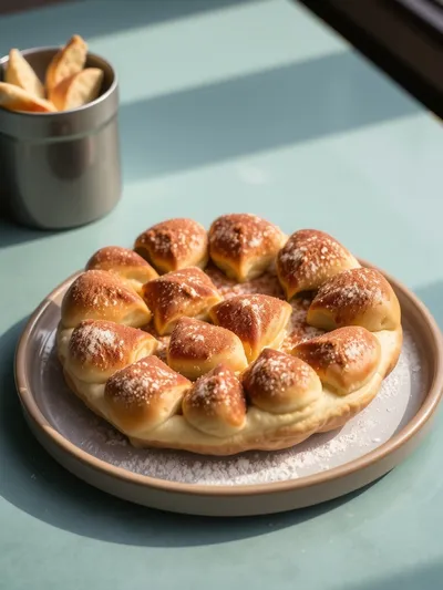 Cinnamon Sugar Pizza with Crescent Rolls - cooking process