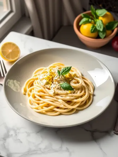 Creamy Lemon Ricotta Pasta Recipe - ready to serve