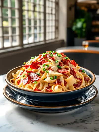 Creamy Turkey Bacon Cheddar Ranch Pasta Salad - cooking process