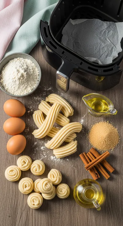 Crispy Air Fryer Churro Bites - cooking process