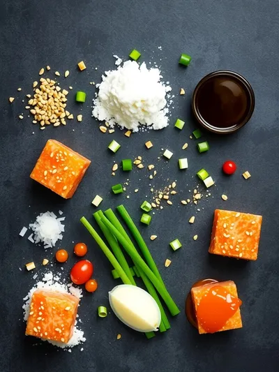 Crispy Bang Bang Salmon Bites Recipe - ingredients preparation