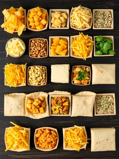 Crispy Golden Cheesy Potato Burritos – Breakfast Recipe - ingredients preparation