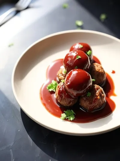 Crockpot Meatballs in Grape Jelly & BBQ Sauce - ready to serve