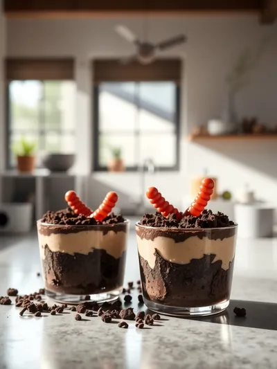 Dirt and Worms Pudding Cups
