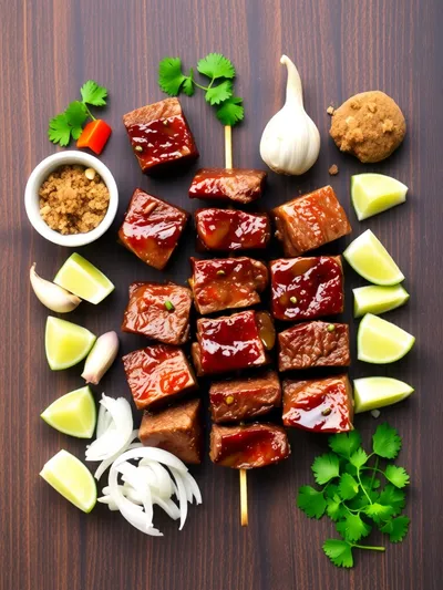 Filipino Beef BBQ Skewers - Easy Authentic Recipe - ingredients preparation