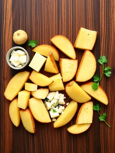 Garlic Parmesan Potato Wedges – Easy Baked Side - ingredients preparation