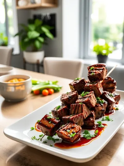 Grilled Steak Kabobs - Garnish & Glaze - cooking process