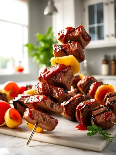 Grilled Steak Kabobs - Garnish & Glaze