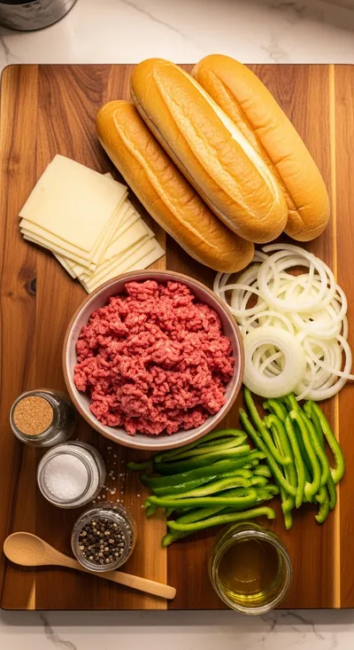 Ground Beef Philly Cheesesteak Recipe - cooking process