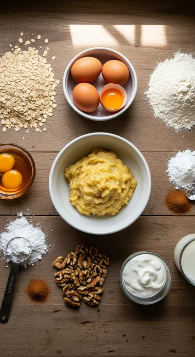 Healthy Banana Oatmeal Muffins - cooking process
