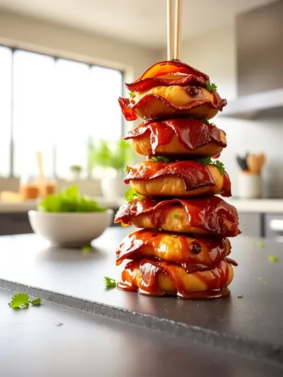 Honey Turkey Bacon BBQ Chicken Lollipops