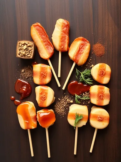 Honey Turkey Bacon BBQ Chicken Lollipops - ingredients preparation