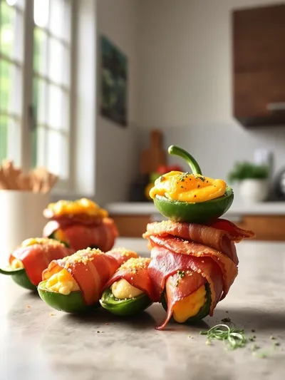 Jalapeno Poppers With Turkey Bacon