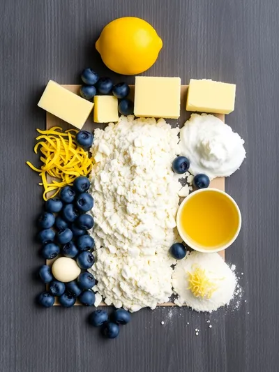 Lemon Blueberry Cheesecake Dump Cake - ingredients preparation