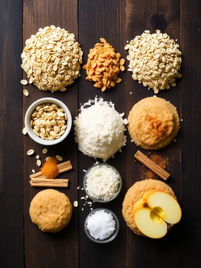 Low Sugar Applesauce Oatmeal Cookies - ingredients preparation