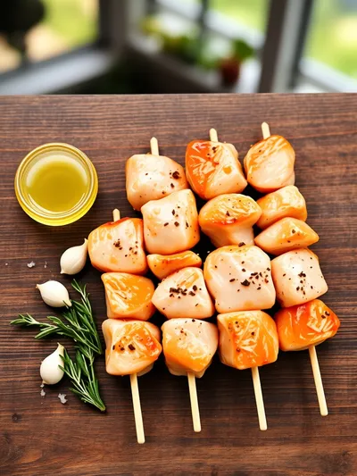 Marinated Chicken Skewers - ingredients preparation