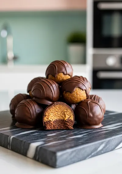 No-Bake Chocolate Peanut Butter Protein Balls