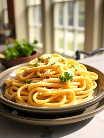 One Pot Creamy Garlic Pasta - cooking process