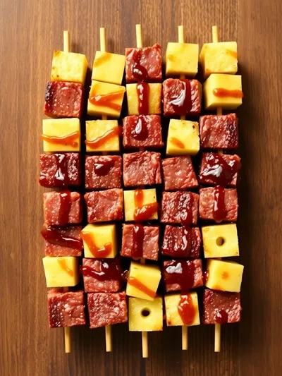 Irresistible Pineapple BBQ Beef Skewers - ingredients preparation