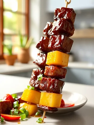 Irresistible Pineapple BBQ Beef Skewers