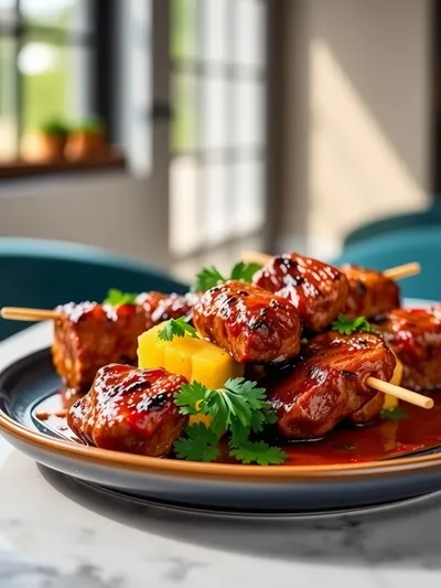 Irresistible Pineapple BBQ Beef Skewers - cooking process